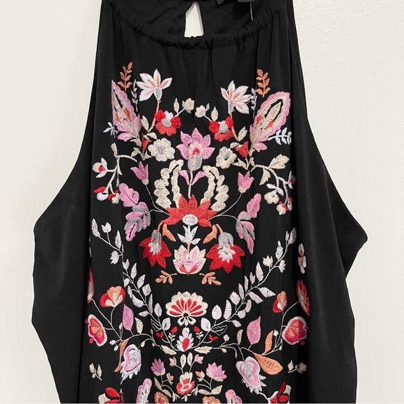 New INC Sleeveless Embroidered Jumpsuit Halter Neckline Pockets Blouson Size XLP - Picture 5 of 11